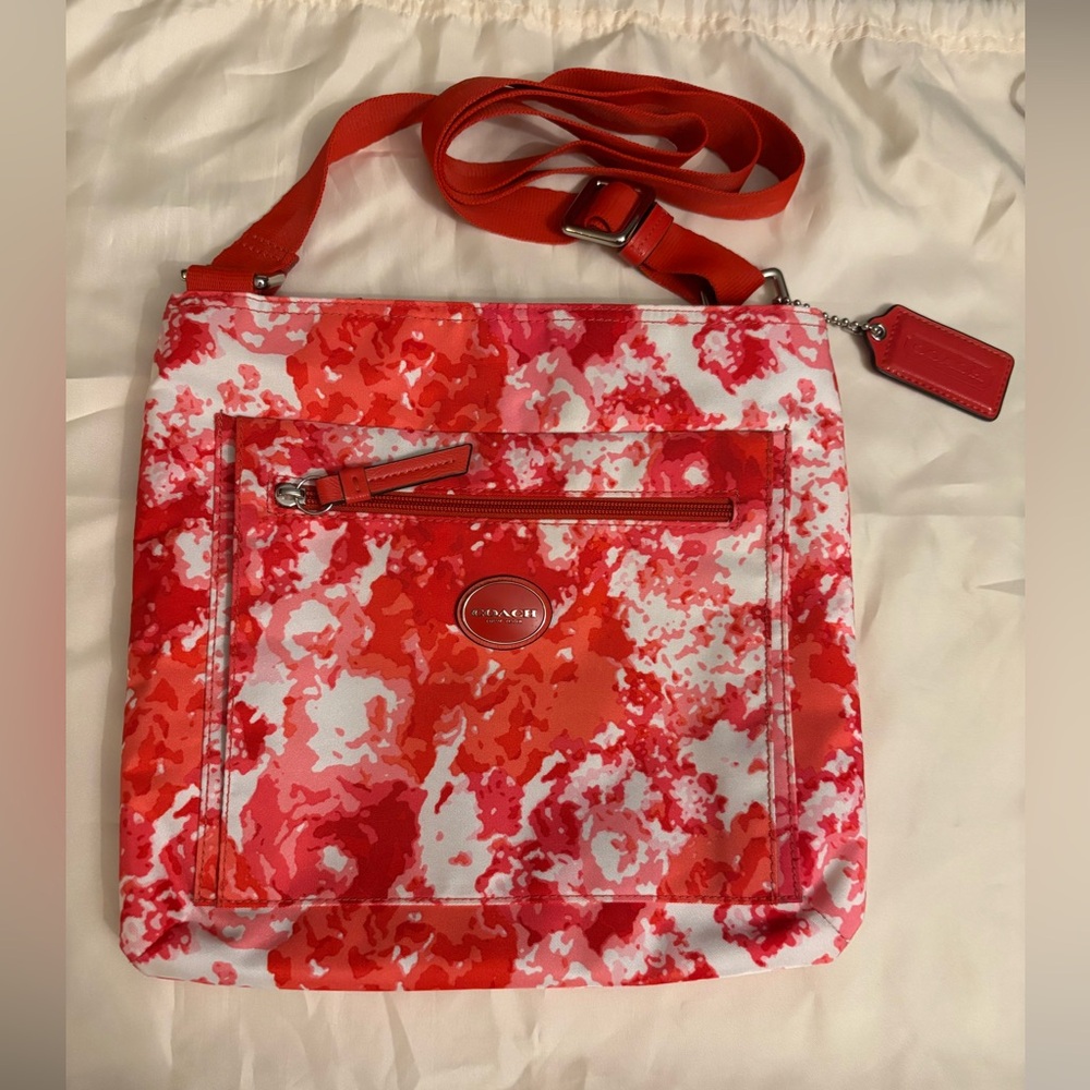 Coach Red Floral Crossbody Bag